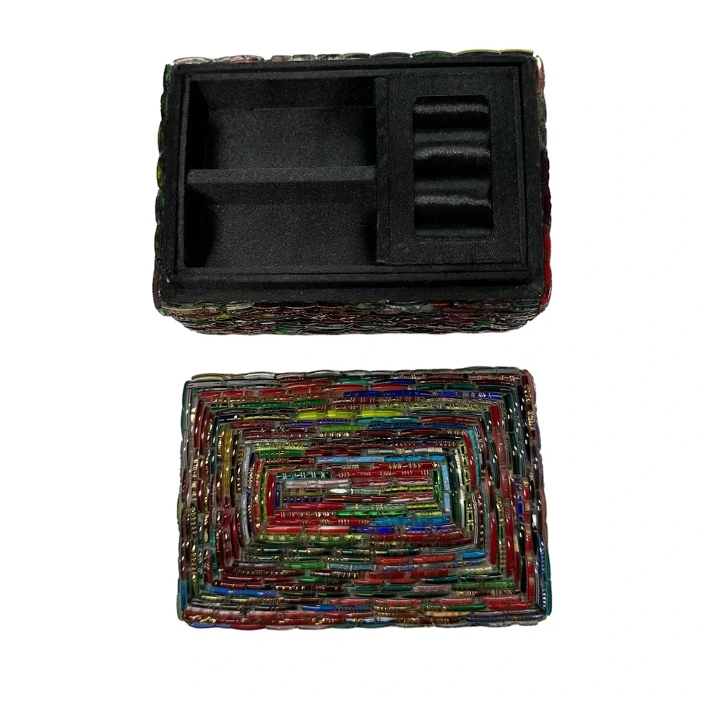 Vintage Mosaic Art Glass Jewelry Box
